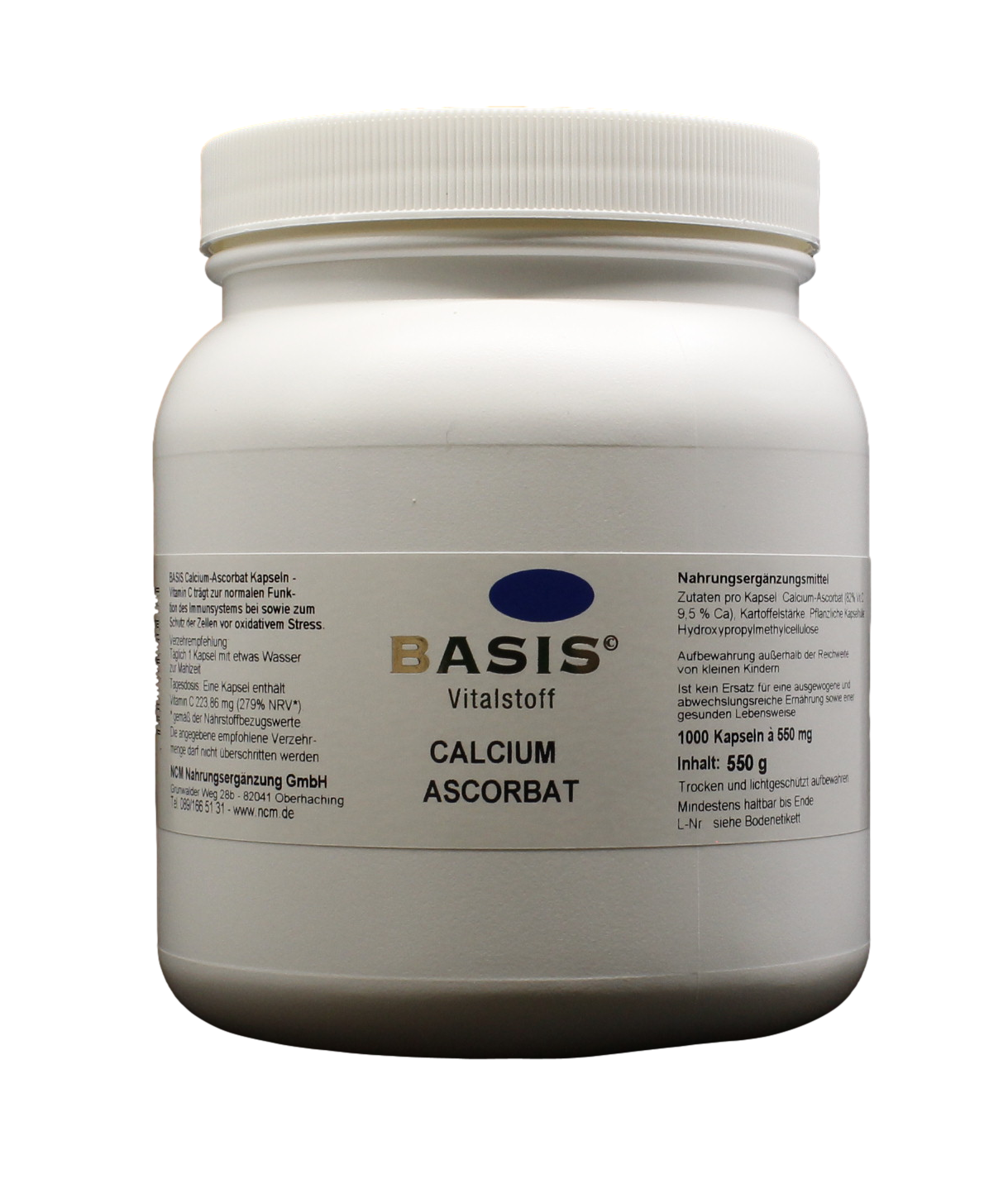 Calcium-Ascorbat Kapseln (magenfreundliches Vitamin C) - 1.000 Kapseln