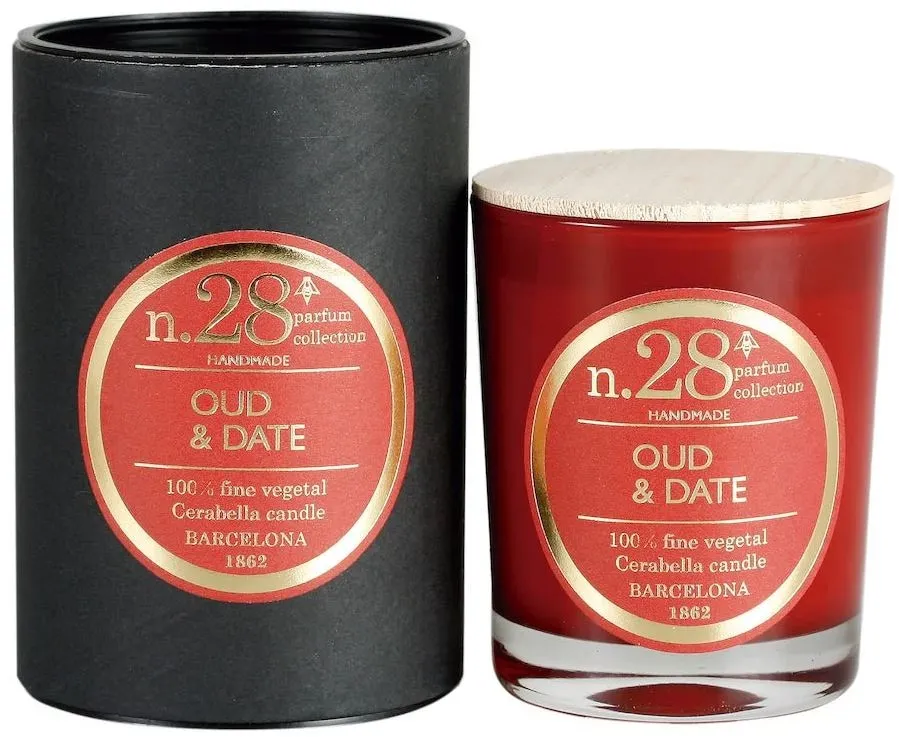 Duftkerze Nr.28 Oud & Datteln (180 g) - Kerze Nr. 28 mit Karton