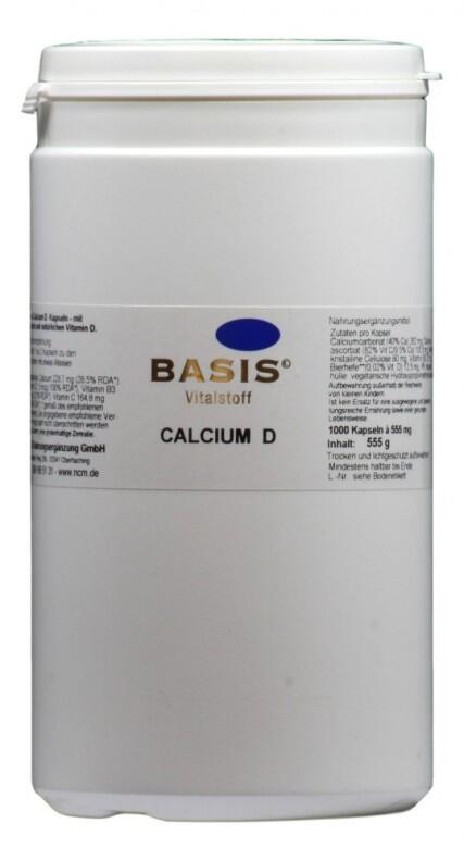 Calcium D Kapseln - Calcium und natürliches Vitamin D - 1.000 Kapseln
