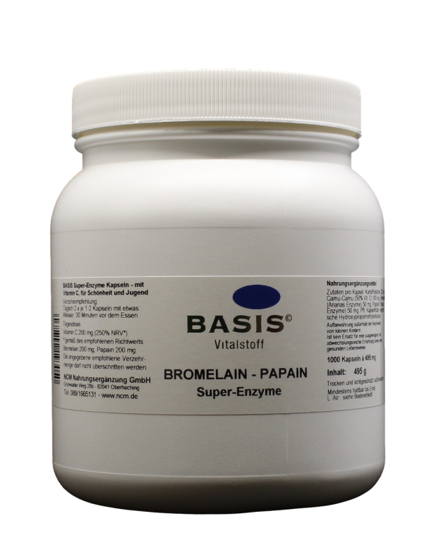 Super-Enzyme Kapseln (Bromelain + Papain) - 1.000 Kapseln