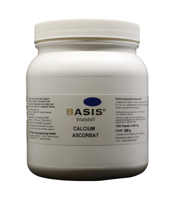 Calcium-Ascorbat Kapseln (magenfreundliches Vitamin C) - 1.000 Kapseln