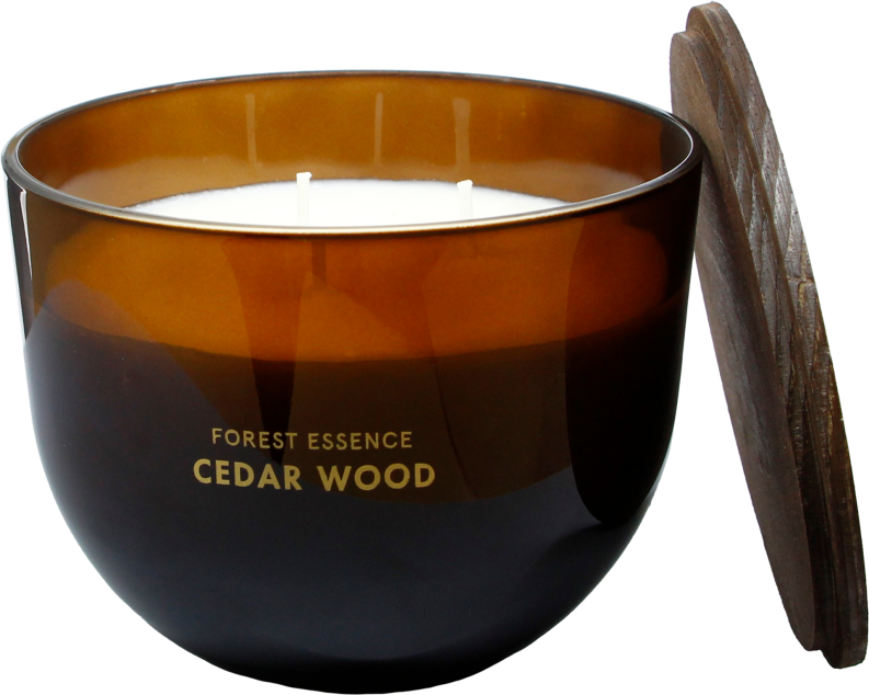 passende Kerze mit Cedernholz Duft