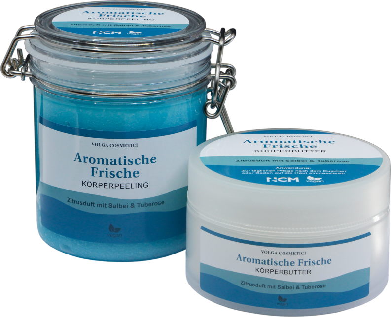 zu jeder Körperbutter gibt es das passende Körperpeeling